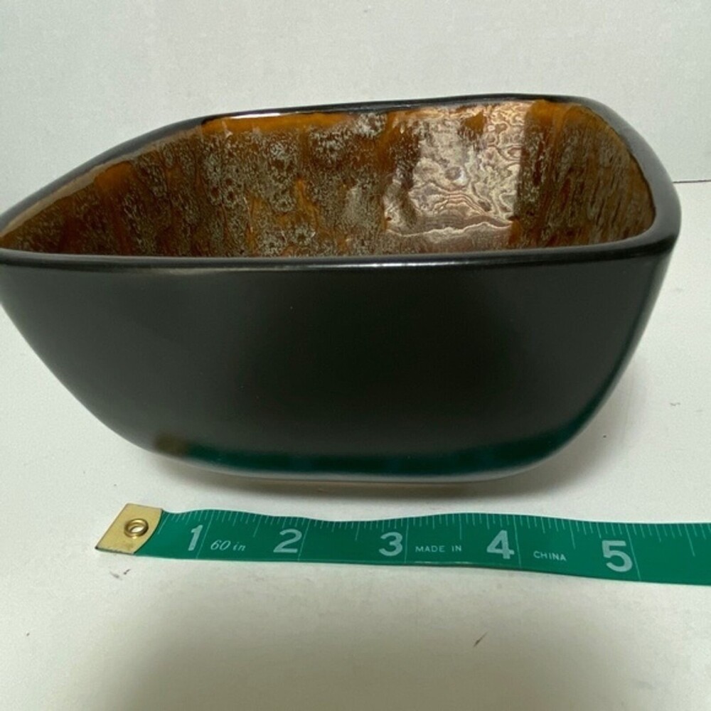 Drip Glaze Splatter Ceramic Bowl Better Homes/Gardens Rust/Brown/Aqua 5"x 5" - Picture 12 of 12
